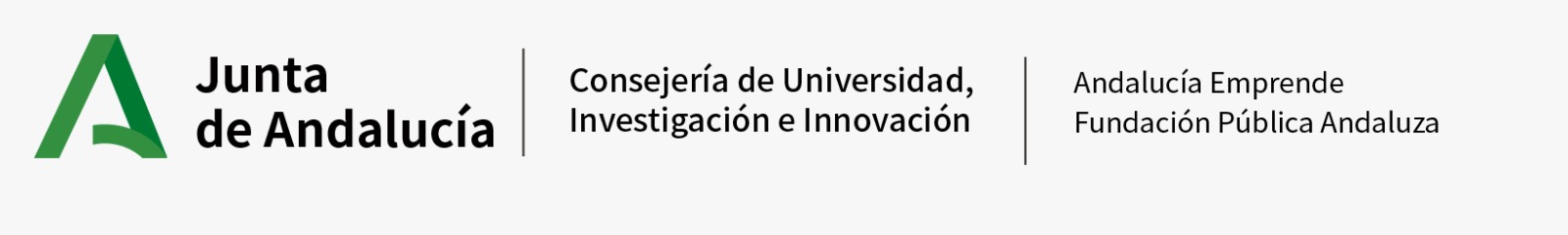 Junta de Andalucía · Consejería de Universidad, Investigación e Innovación · Andalucía Emprende Fundación Pública Andaluza
